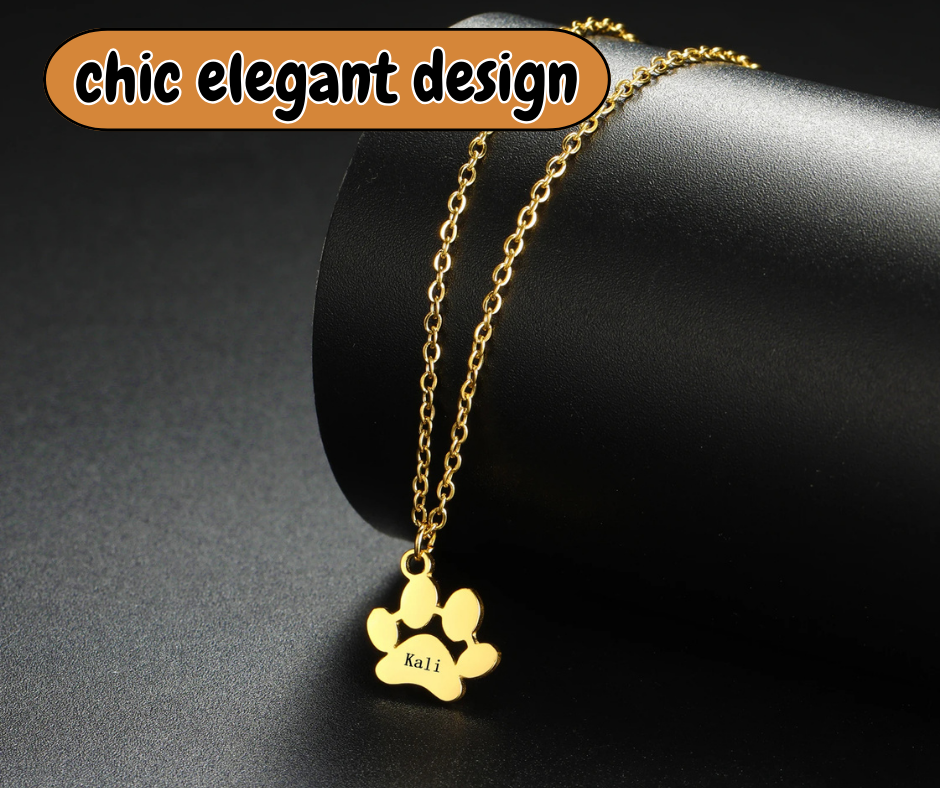 Pawfect Love: Custom Pet Paw Name Necklace