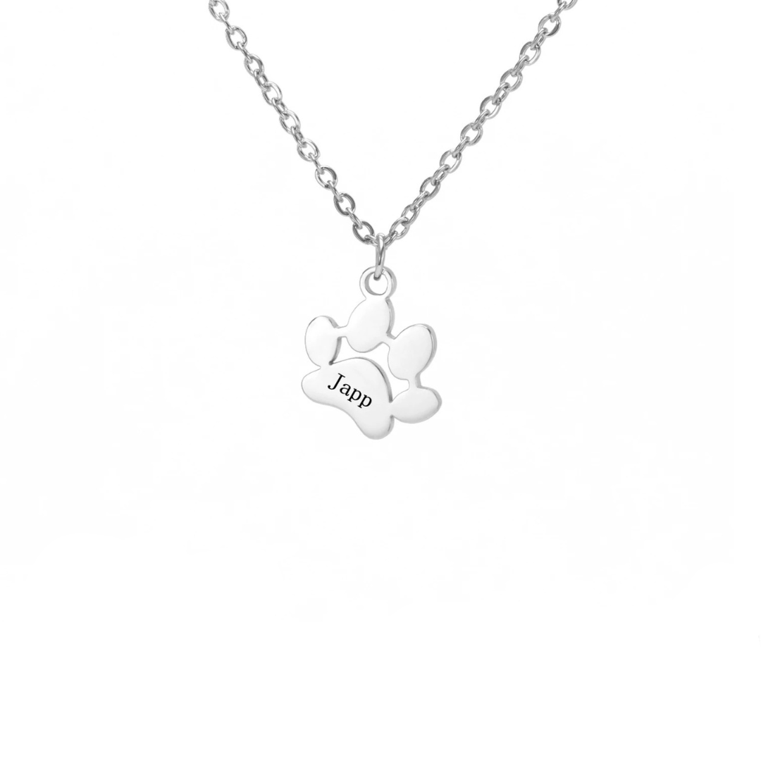 Pawfect Love: Custom Pet Paw Name Necklace