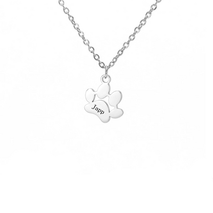 Pawfect Love: Custom Pet Paw Name Necklace